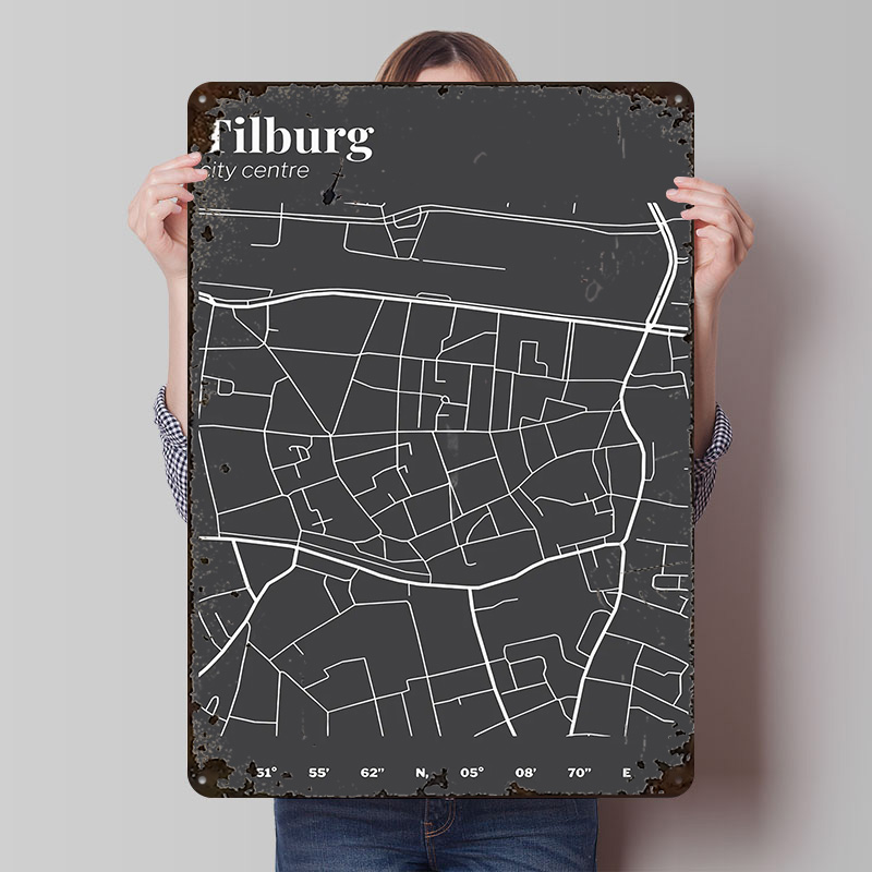 Tilburg City Centre Map Printe - đánh giá và giá Custom Map Poster