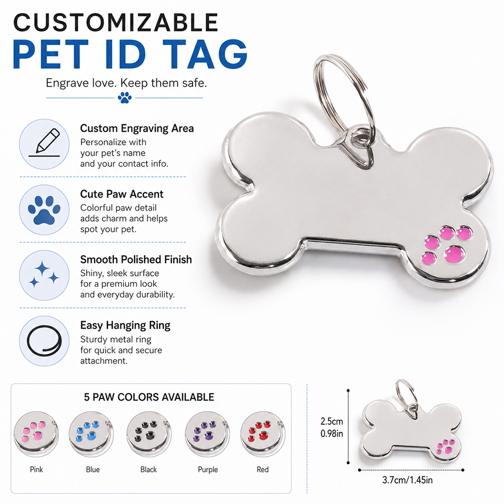 Custom Text Dog Tag Bone Shape - đánh giá và giá Pet Portrait Custom