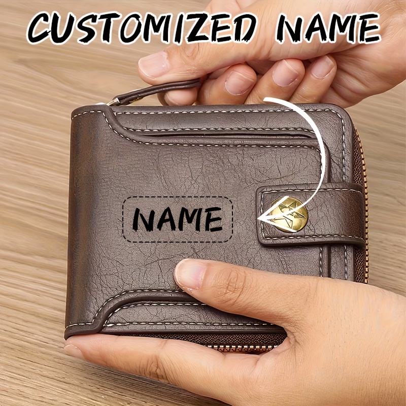 Custom Name Men's PU Wallet, C - đánh giá và giá Personalized Name Box