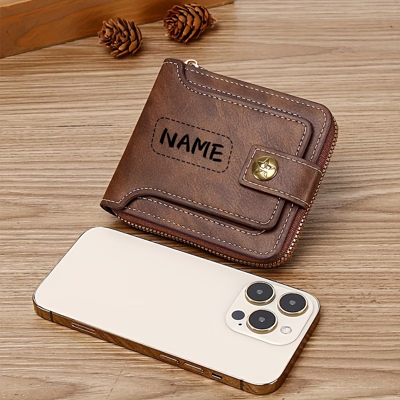 Custom Name Men's PU Wallet, C - đánh giá và giá Personalized Name Box