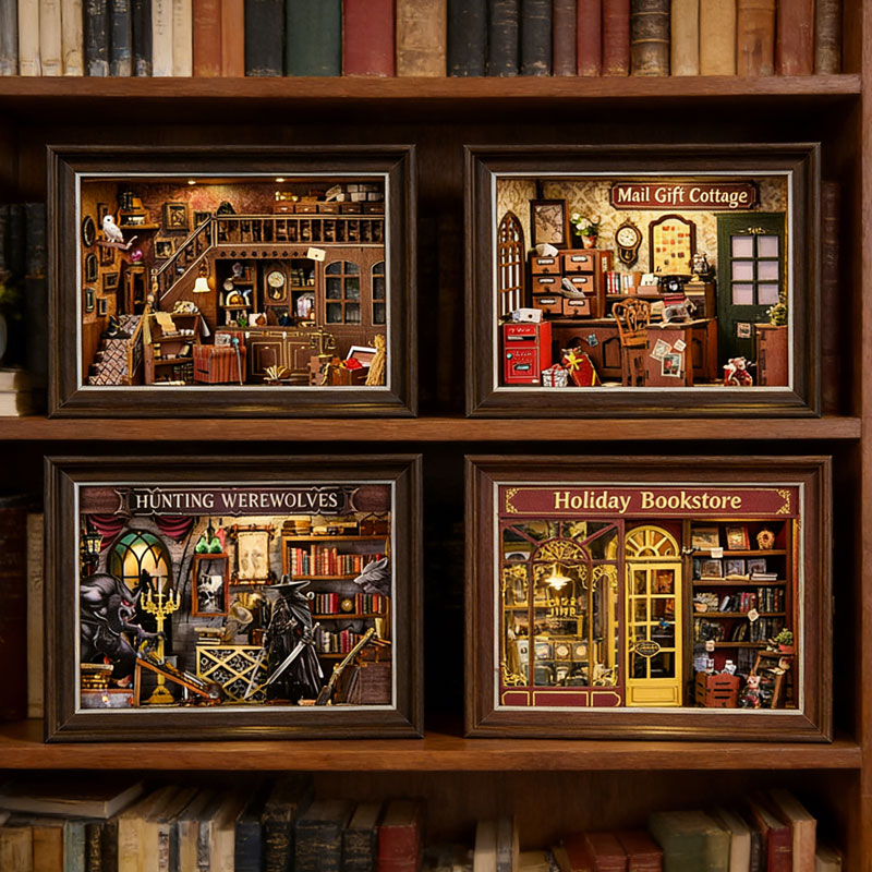 DIY 3D Wooden Book Nook Kit Mi - đánh giá và giá Engraved Wood Frame