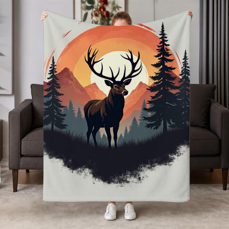 Vintage Stag And Mountain Suns - đánh giá và giá Family Tree Print