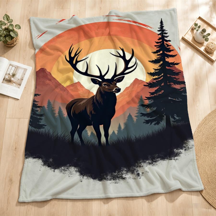 Vintage Stag And Mountain Suns - đánh giá và giá Family Tree Print