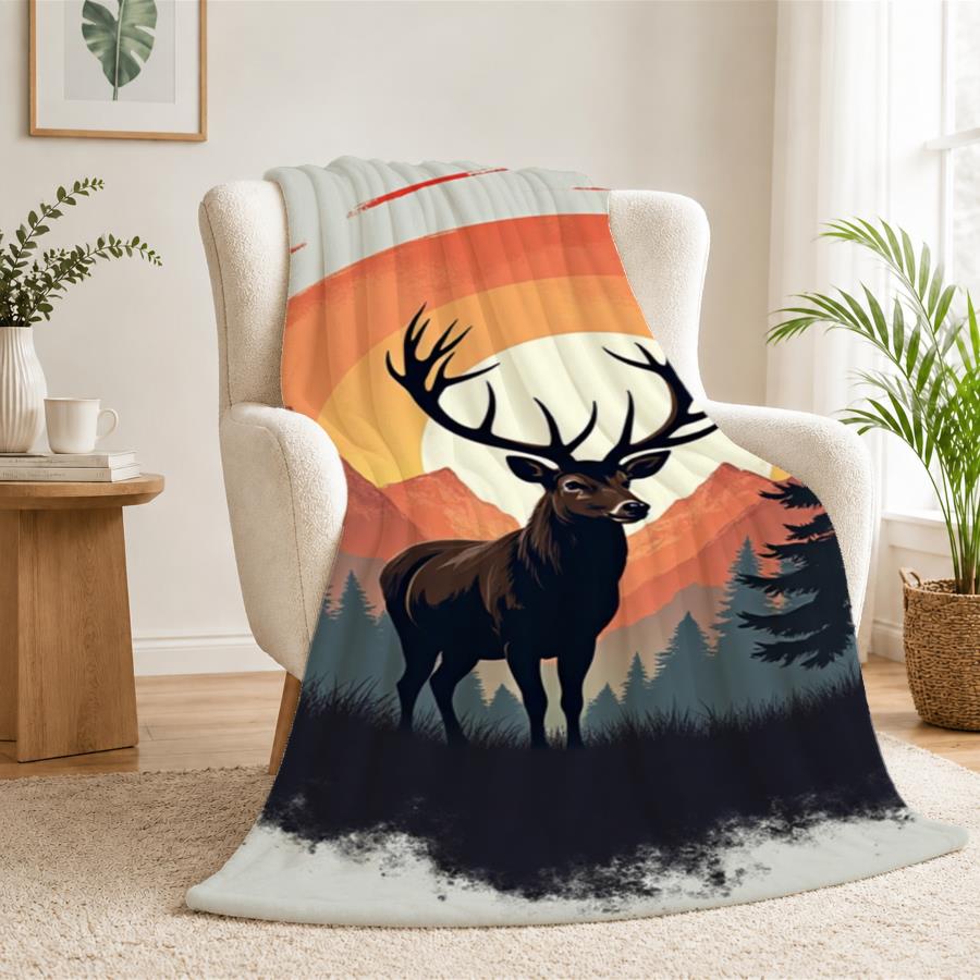 Vintage Stag And Mountain Suns - đánh giá và giá Family Tree Print