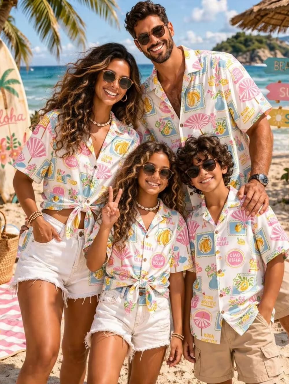 Summer Men's Family Wear Beach - đánh giá và giá Family Tree Print